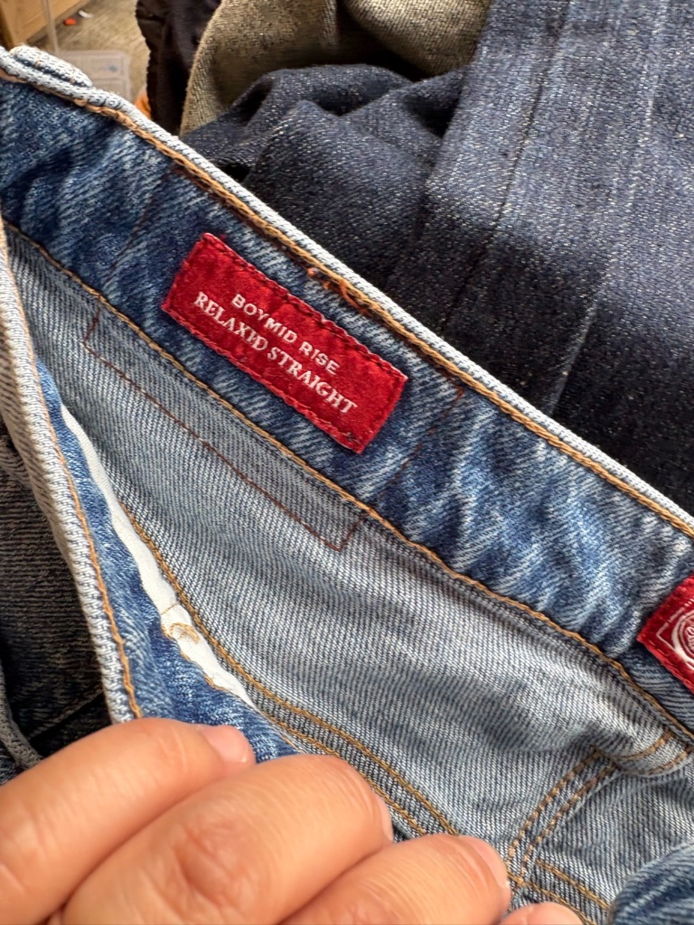 Lucky brand boy mid rise relaxed straight patchwork jeans - Picture 4 of 5